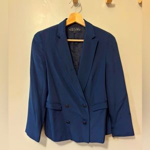 Rare 🔥 rag & bone x Barneys Navy Blue Silk Double Breasted Blazer Size 2